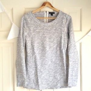 J Crew Zipper Back Sweatshirt Heather Blue, Size M